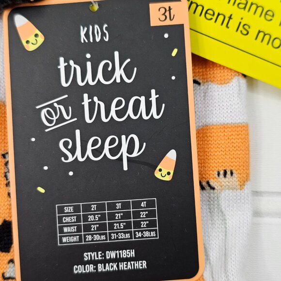 Trick or Treat Sleep Kids Puppy Print Glow In The Dark Pajama Set Size 3T NWT - Picture 8 of 8